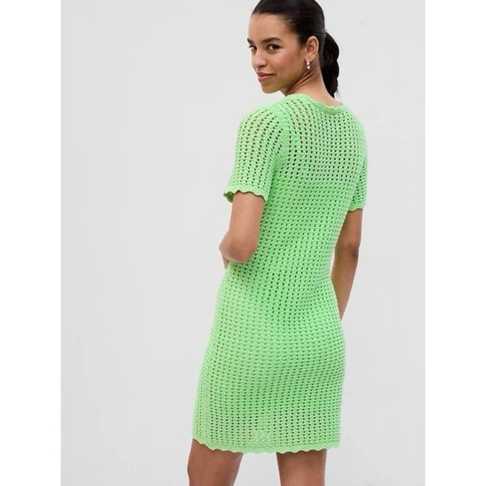 GAP Light Green Crochet Mini Dress Sz M NWT